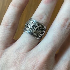 handmade silver filigree ring size 7.5